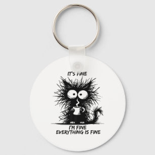 Chaveiro Gato Preto Bonito. Tudo bem. Está tudo bem.