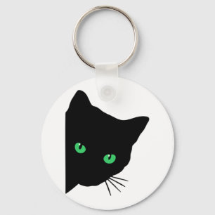 Chaveiro gato preto com olhos verdes