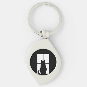 Chaveiro Gato Preto da Janela Clique para Personalizar uma 