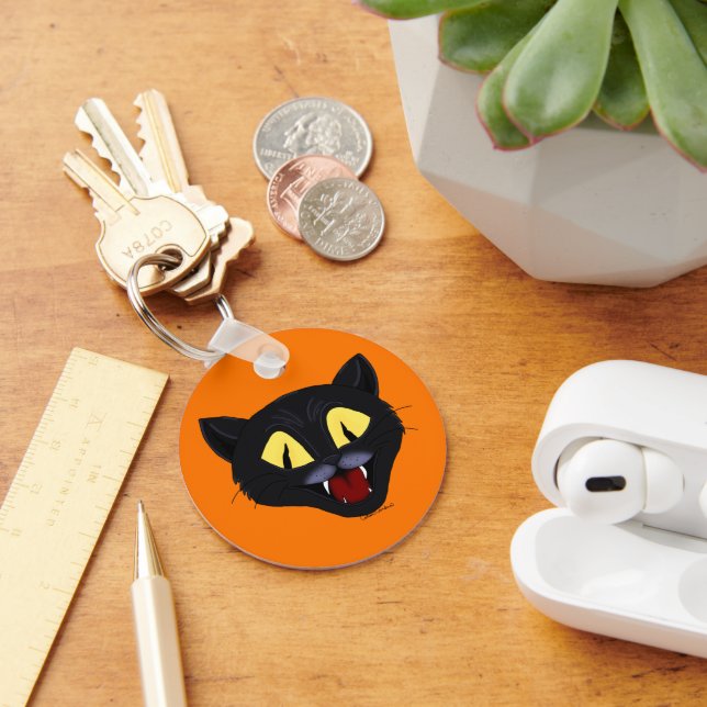Chaveiro Gato Preto de Halloween (Mesa)