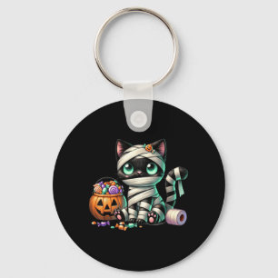 Chaveiro Gato Preto de Halloween Fofo Abóbora Doces ou Trav