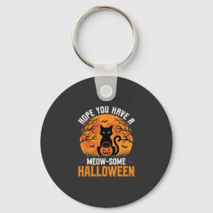 Chaveiro Gato Preto de Halloween Meow-Some