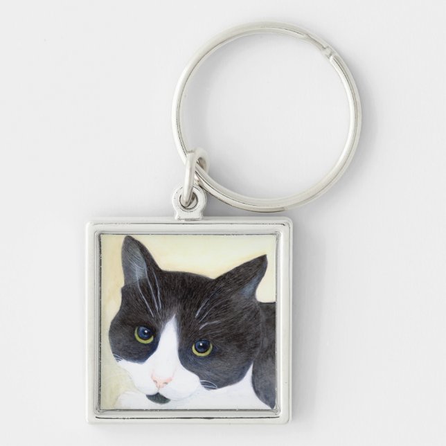 Chaveiro Gato Preto e Branco (Frente)