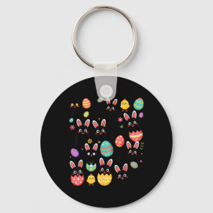 Chaveiro Gato Preto Engraçado com Ovos de Coelho Dia Feliz