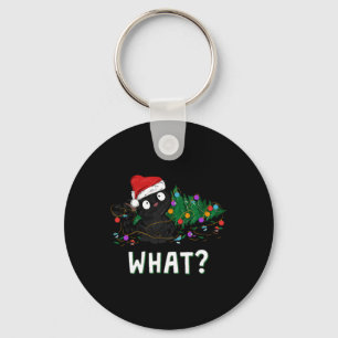 Chaveiro Gato Preto Engraçado Derrubando Árvore de Natal Gr