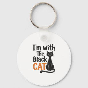 Chaveiro Gato Preto Engraçado Gravura Vintage Design de Hal