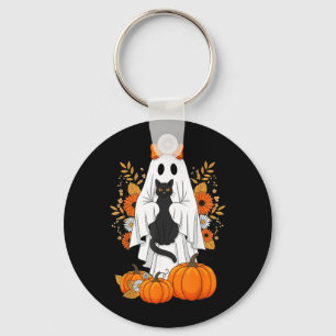 Chaveiro Gato Preto Fantasma Abóbora Fofo Outono Halloween