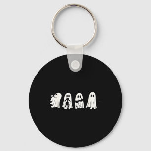 Chaveiro Gato Preto Fantasma Fofo de Halloween Gatinho Boo