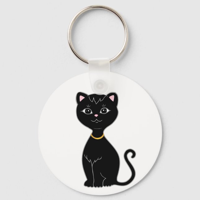 Chaveiro Gato Preto Fofo (Frente)