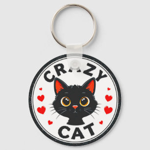 Chaveiro Gato Preto Fofo com Corações