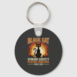 Chaveiro Gato Preto Halloween Familiar Antigo Cemitério Des