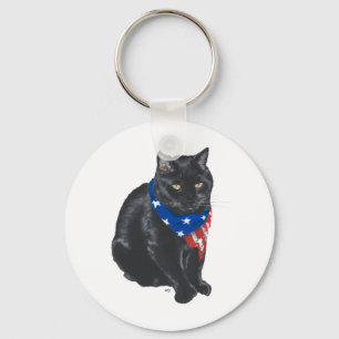 Chaveiro Gato Preto Patriótico