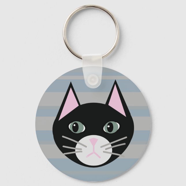 Chaveiro Gato Preto, Stripes (Frente)
