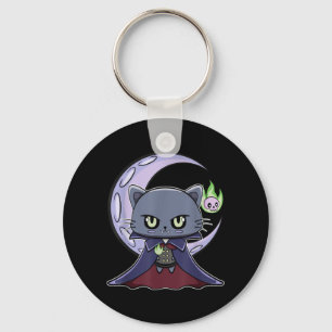 Chaveiro Gato Preto Vampiro Drácula E Fogo Mágico Para