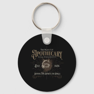 Chaveiro Gato Preto Vintage Botica Gótico Bruxa Assustador