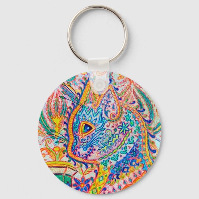 Chaveiro Gato Psicodélico, Louis Wain (Frente)