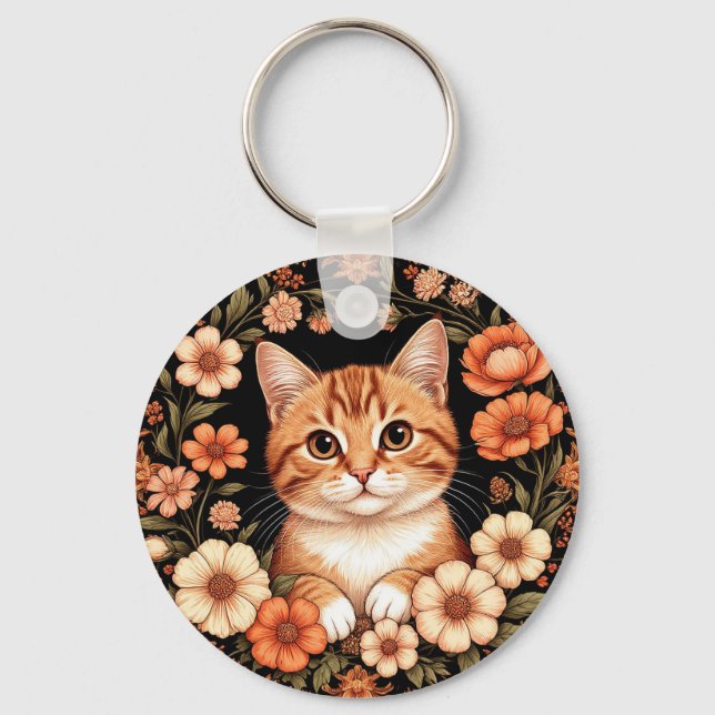 Chaveiro Gato Ruivo Encantador (Frente)