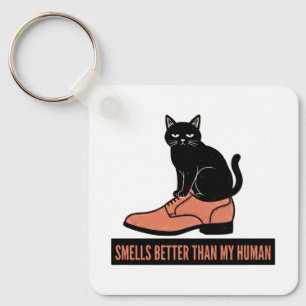 Chaveiro Gato Sarcástico em Sapato Meme de Linocut