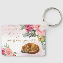 Chaveiro Gato Sonolento, Gato Laranja, Gatinha, Gatinha, Pe