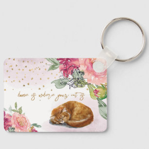 Chaveiro Gato Sonolento, Gato Laranja, Gatinha, Gatinha, Pe