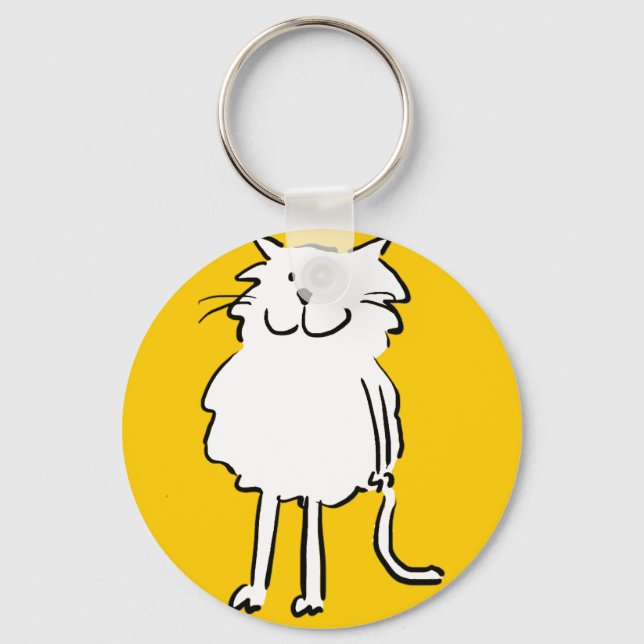 Chaveiro Gato Sorridente Feliz. Tema de Gato (Frente)