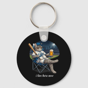 Chaveiro Gato Tabby Engraçado Campo de Beisebol Ballfield M