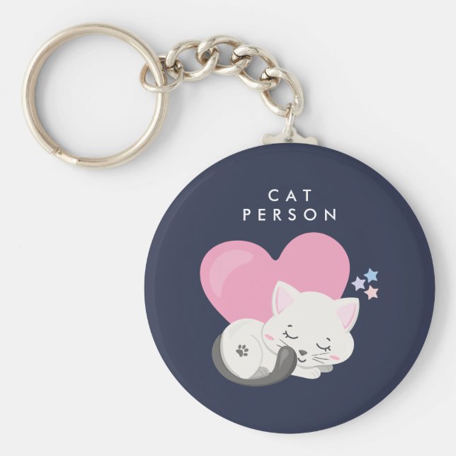 Chaveiro Gato Texto de Pessoa Gato Branco Gato Branco Dormi (Frente)