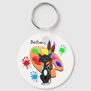 Chaveiro Gato Tuxedo e Paleta de Tinta