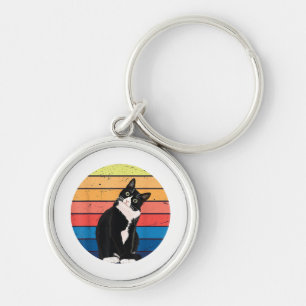 Chaveiro Gato Tuxedo Presente Cores Retro para Amantes de A