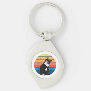 Chaveiro Gato Tuxedo Presente Cores Retro para Amantes de A