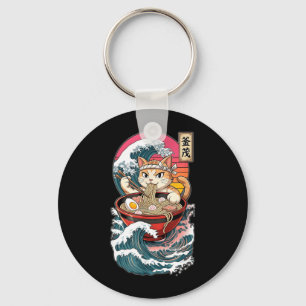 Chaveiro Gatos Anime Ramen Arte Japonês Presentes Para Home