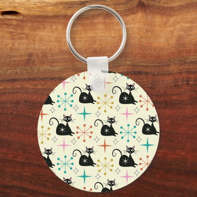 Chaveiro Gatos Atômicos Pretos do meio século com Impulso R (Verso)