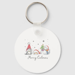 Chaveiro Gatos Com Chapéu De Papai Noel Gato Amante Do Nata