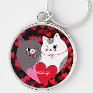 Chaveiro Gatos de Amor Personalizados