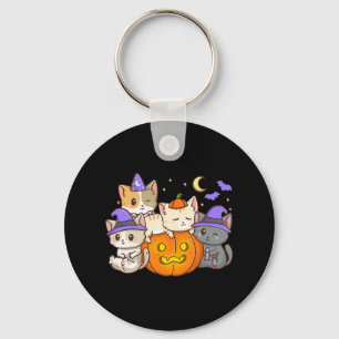 Chaveiro Gatos de Dia das Bruxas Animam Gato Kawaii Pumpkin
