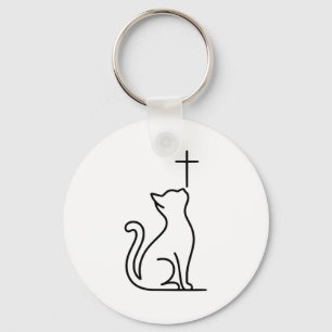 Chaveiro Gatos de Estimação Amam Jesus Seja Feliz Salvador