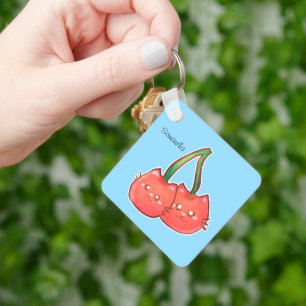 Chaveiro Gatos De Fruta De Cereja