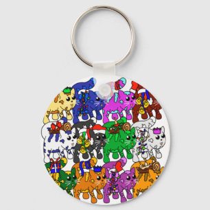 Chaveiro Gatos de Natal Festivos Jolly Meowy