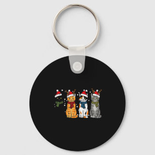 Chaveiro Gatos de Natal Papai Noel Fofo Gatinhos de Natal M