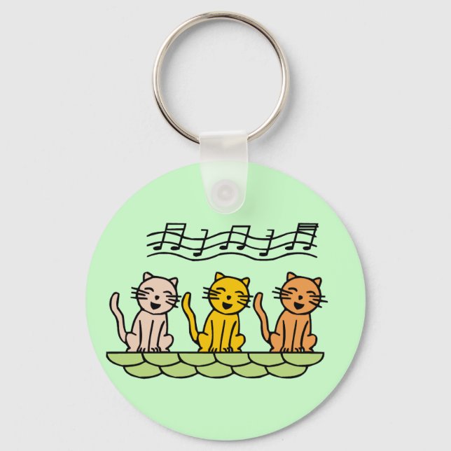 Chaveiro Gatos do canto camiseta e presentes (Frente)