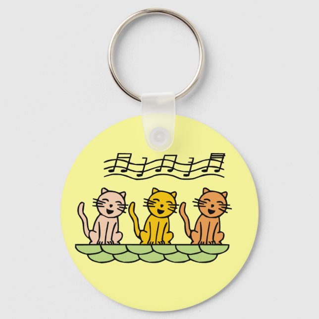 Chaveiro Gatos do canto camiseta e presentes (Frente)