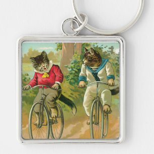 Chaveiro Gatos do vintage na bicicleta