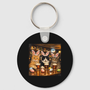 Chaveiro Gatos engraçados do dia de Páscoa Orelhas de Coelh