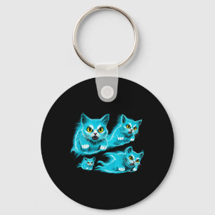 Chaveiro Gatos Espectrais Halloween Engraçado Voando Teto F