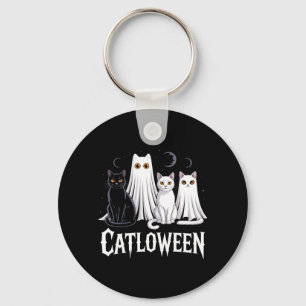 Chaveiro Gatos Fantasmas Assustadores Catloween Abóbora Gat