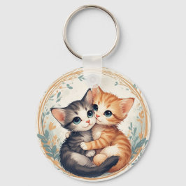 Chaveiro Gatos Fofos Se Abraçando