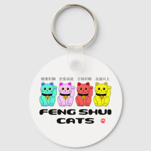 Chaveiro Gatos gato-Beckoning do shui de Feng