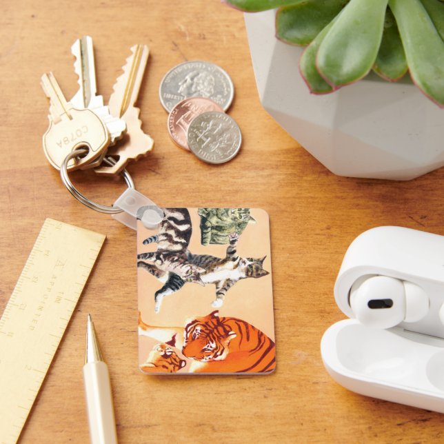 Chaveiro Gatos indo jogar (Mesa)