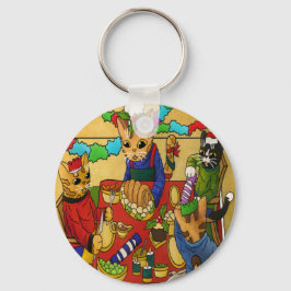 Chaveiro Gatos Jantes de Natal Britânicos