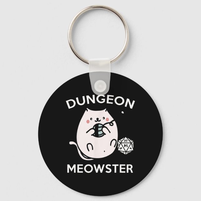 Chaveiro Gatos Jogadores de Rpg Missão Secundária D20 de Da (Frente)